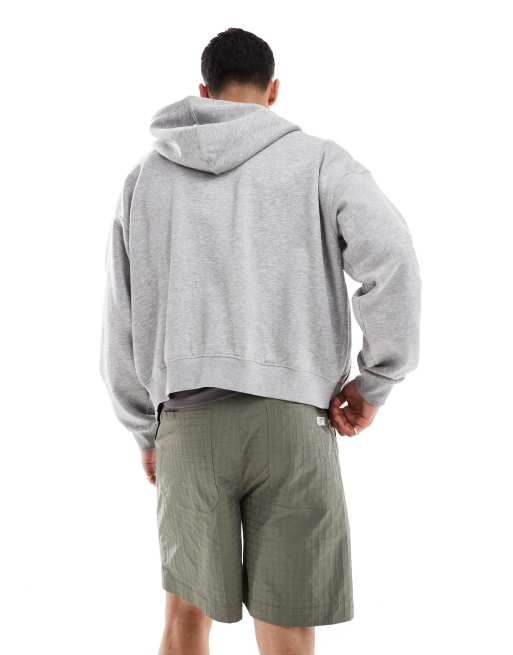 ASOS DESIGN long length textured shorts with workwear patch in green, 3 of 5