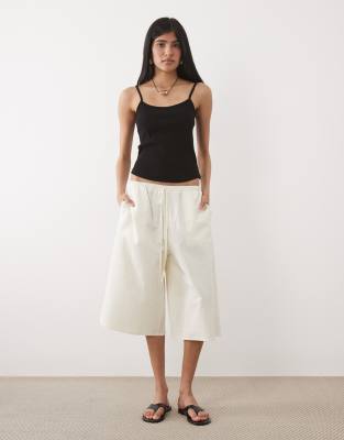 Asos Design Long Line Bermuda Shorts In White
