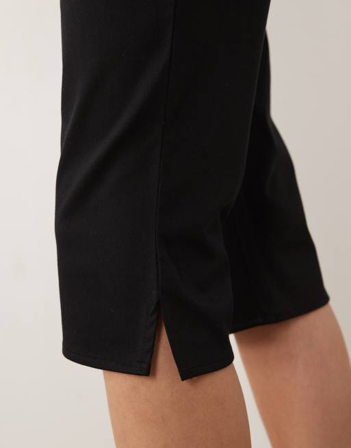 ASOS DESIGN long line capri trouser in black, 4 of 5