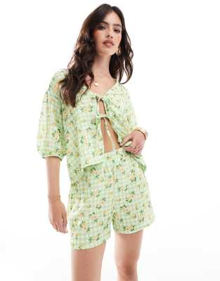 Asos Design Long Line Short In Green