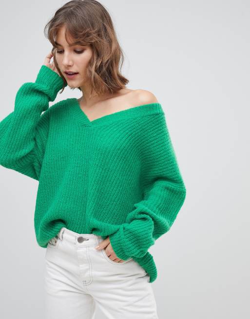 ASOS DESIGN long line v neck sweater