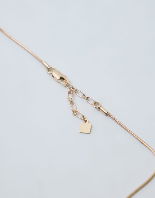 ASOS DESIGN long necklace with abstract pendant in gold tone, 4 of 4