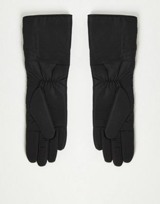 ASOS DESIGN long quilted gloves in black - ASOS Price Checker