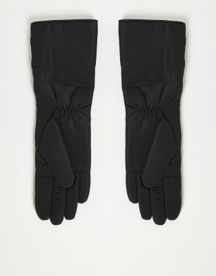 ASOS DESIGN long quilted gloves in black - ASOS Price Checker