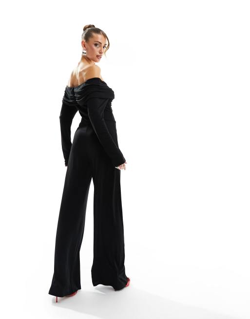 Long sleeve 2025 bardot jumpsuit