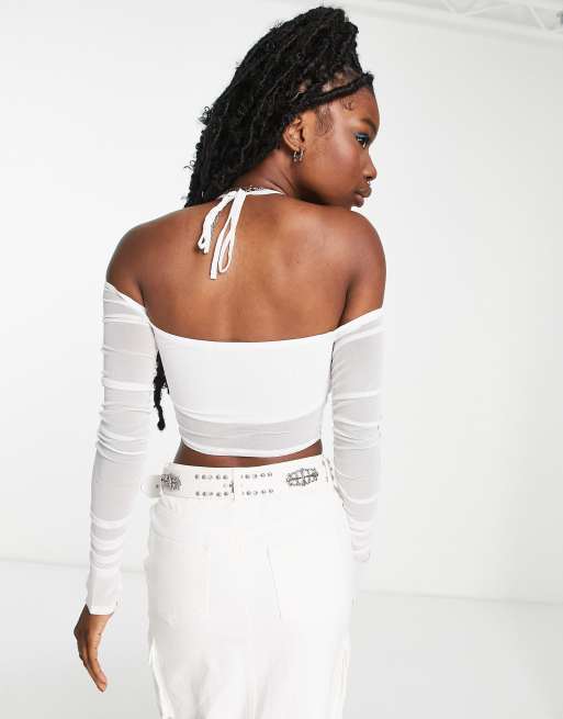 Asos white bardot store top