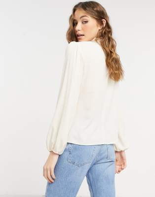 asos cream blouse