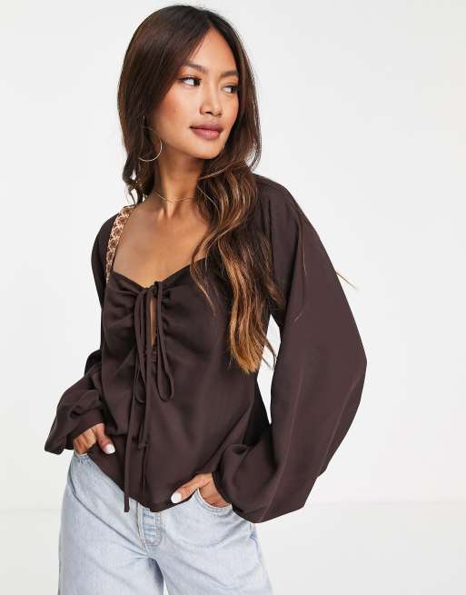 Asos long 2024 sleeve blouse