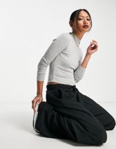 ASOS DESIGN long sleeve bodysuit with turtle neck in stone