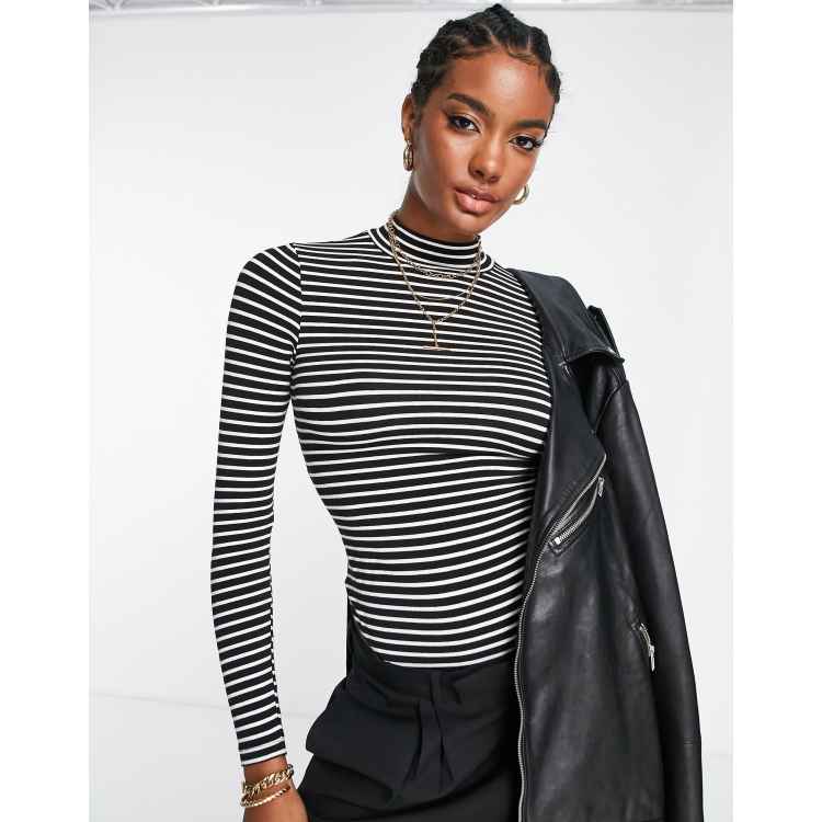 ASOS DESIGN turtleneck long sleeve bodysuit in black