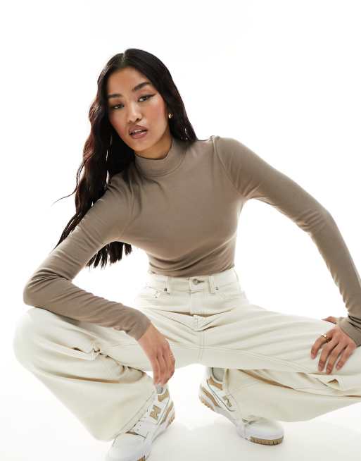 White turtleneck bodysuit long - Gem