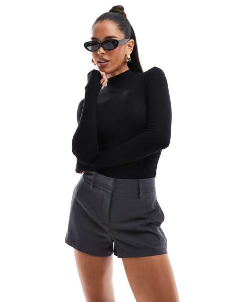 Women's Long-Sleeve V-Neck Sweater Bodysuit, Women's Clearance