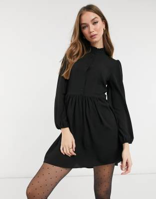 long sleeve button front dress