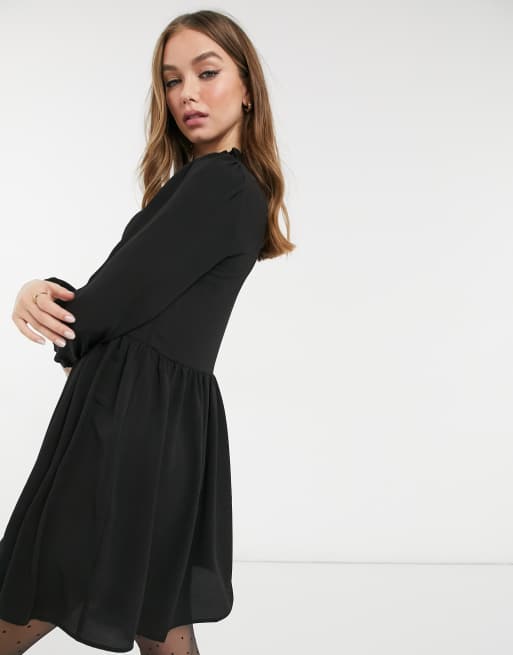 Asos black cheap smock dress