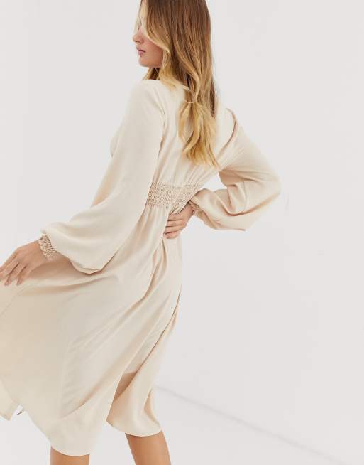 Immi Ombre Long Sleeve Button Through Chiffon Midi Shirt  | Raishma  Studio | SilkFred US