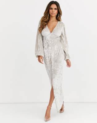 asos silver maxi dress