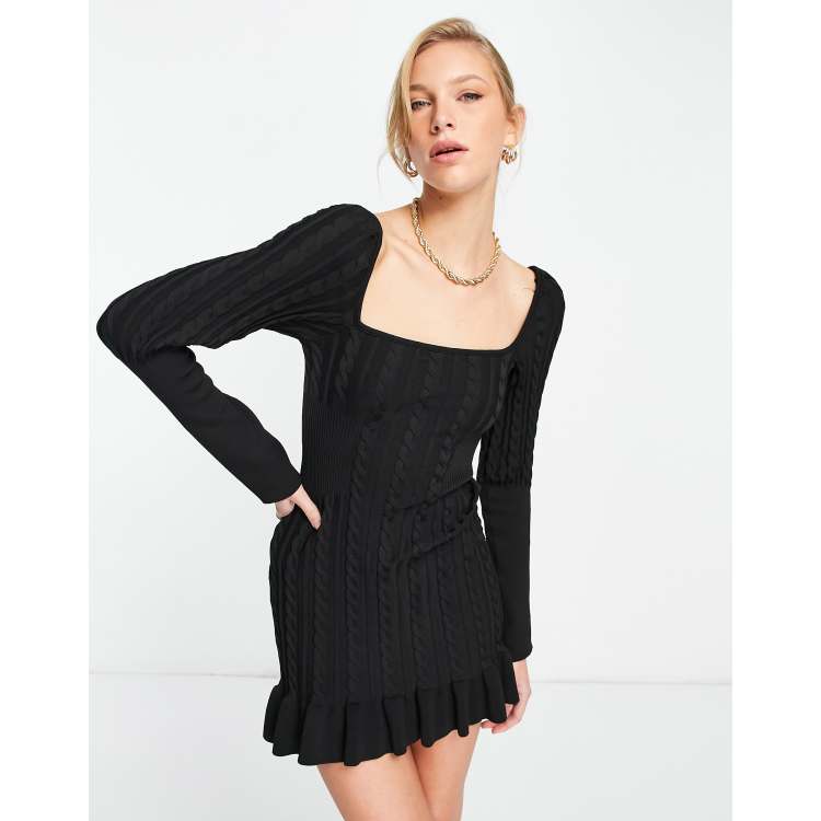 blue mini dress sleeves Nancy Off-The-Shoulder Mini Dress