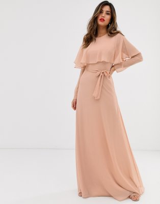 maxi dress with cape sleeves