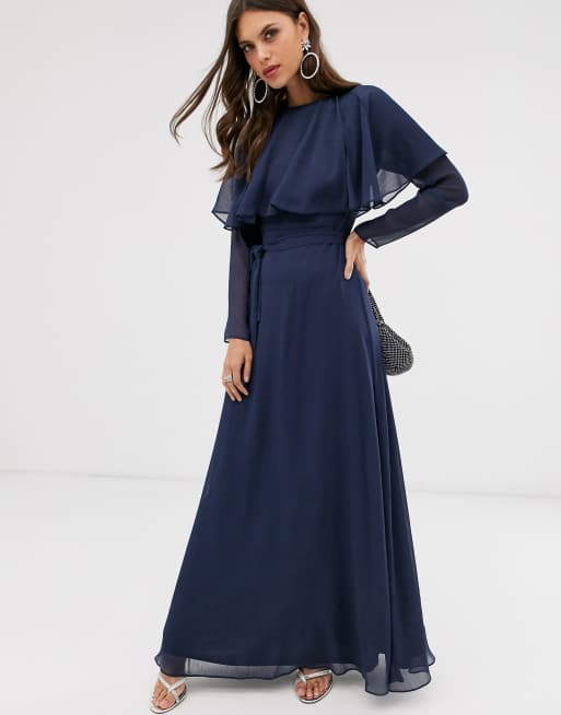 Asos blue outlet cape dress