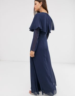 long sleeve cape gown