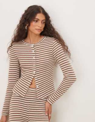 Asos Design Long Sleeve Cardigan In Multi