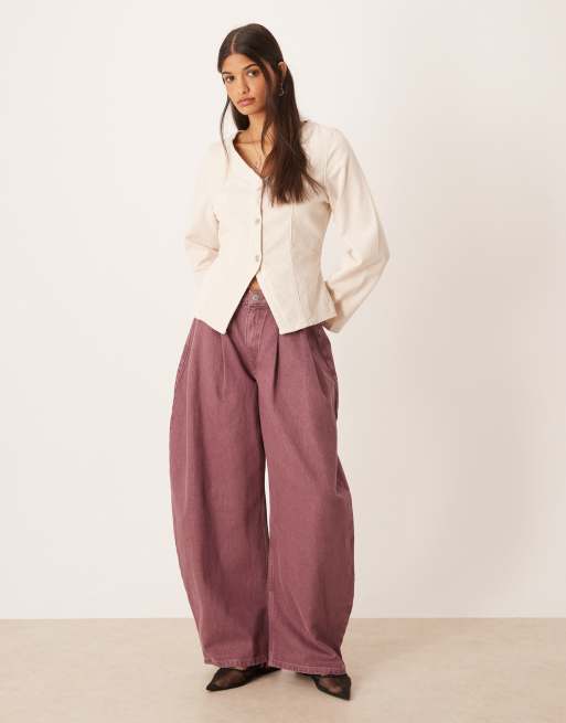 ASOS DESIGN long sleeve corduroy top with cinched waist, 2 of 4