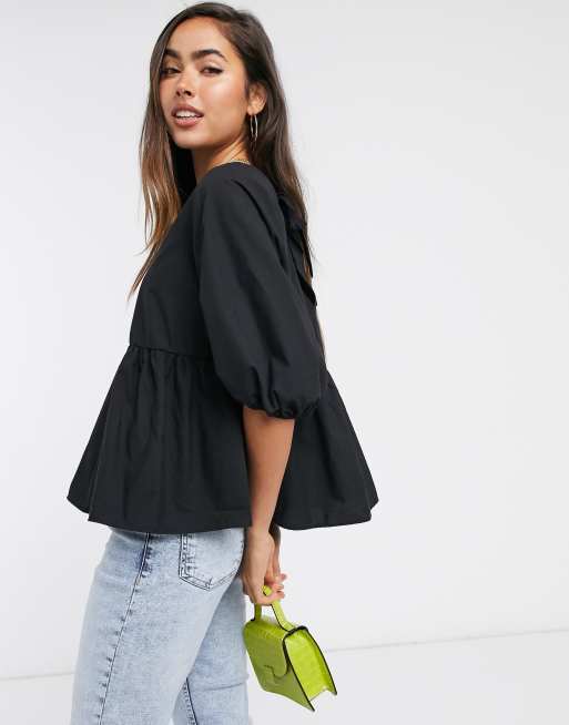 Black sales smock tops