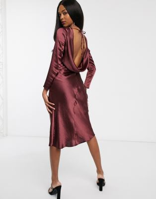 long sleeve back dress