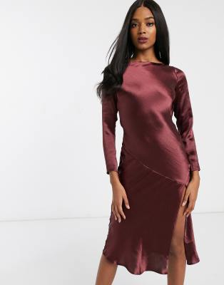 asos long sleeve midi dress