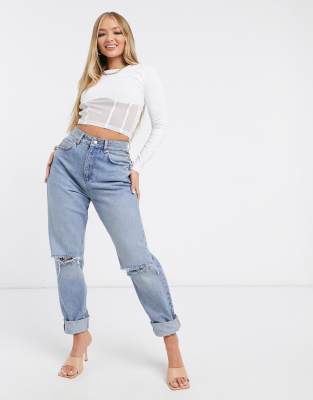 asos white mesh top