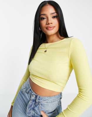 yellow crop top asos