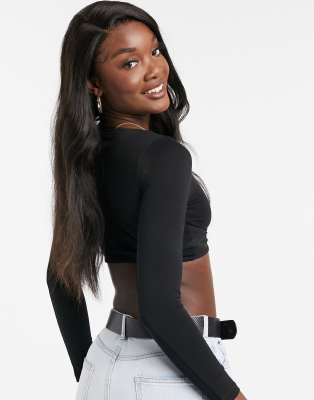 asos black long sleeve top