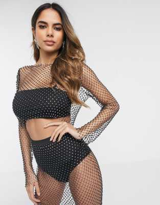 asos fishnet top