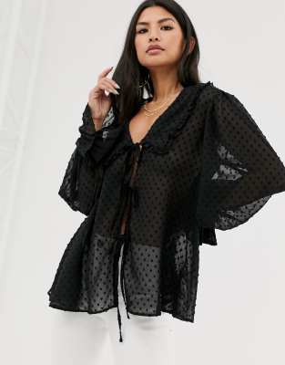 asos black blouse