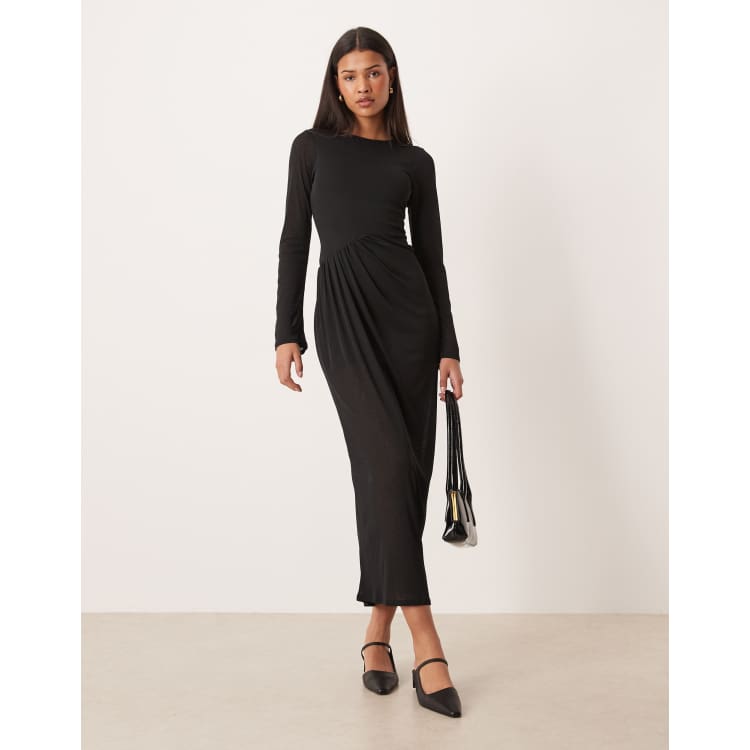 draped skirt maxi dress Plus Cowl Neck Draped Skirt Maxi Dress