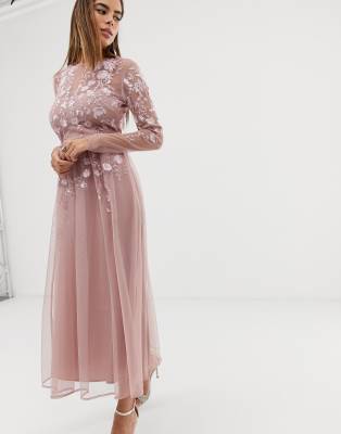 long sleeve long midi dress