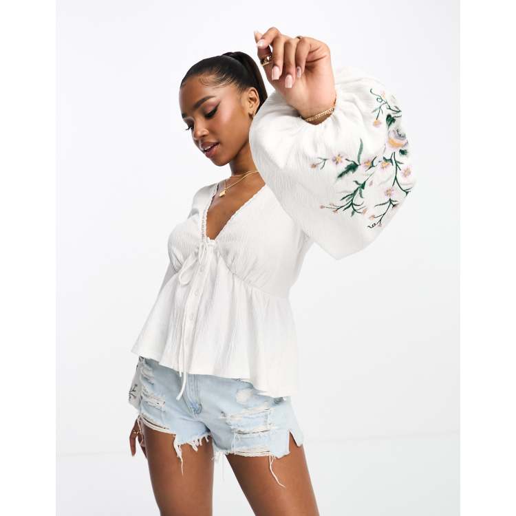 ASOS Pretty Embroidered Blouse