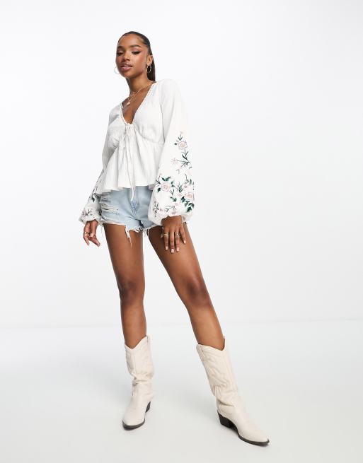 Embroidered top hot sale asos