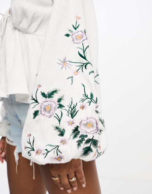 Embroidered top hot sale asos