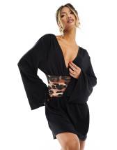 Asos design mini kimono dress with starburst beading hotsell