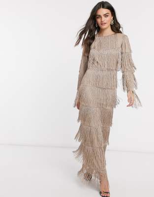 fringe dress long sleeve