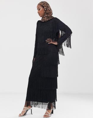 fringe sleeve dress