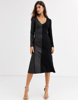 asos faux leather dress