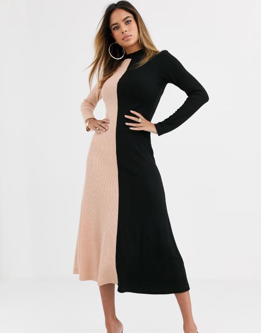 Half black half 2025 white dress asos