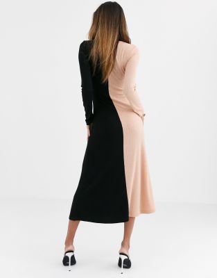 half black half white dress asos