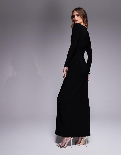 chinese dress ladies Cabana Life - Metallic Keyhole Dress - Black main image 1