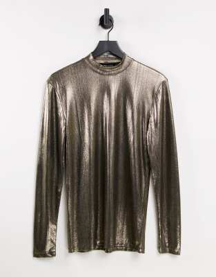 Golden high neck shirt main image 1