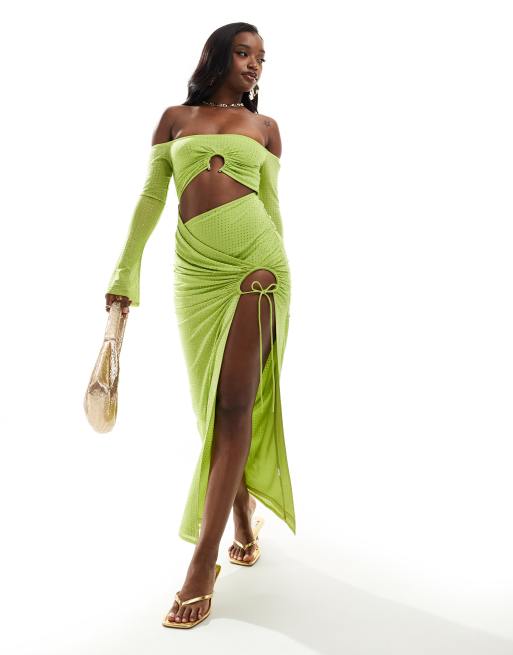 Long lime green dress hotsell