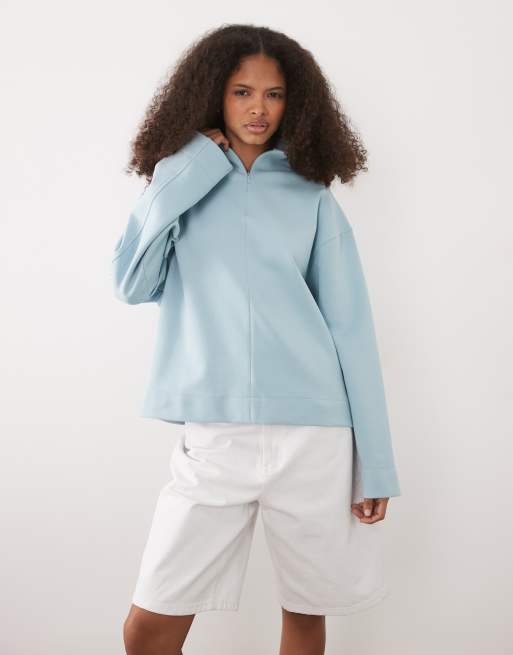 ASOS DESIGN long sleeve jacket in blue, 2 of 4