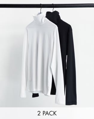 white long sleeve roll neck